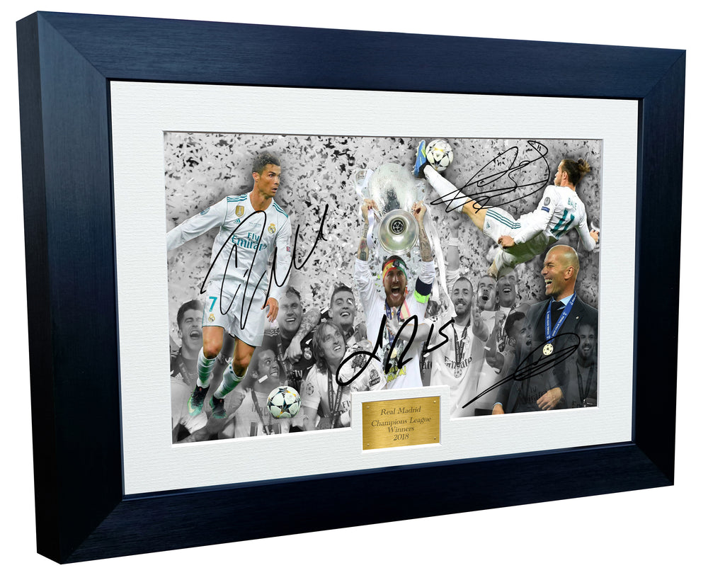 Real Madrid "2018 CHAMPIONS LEAGUE" Signed Cristiano Ronaldo Bale Ramos Zidane Photo Picture