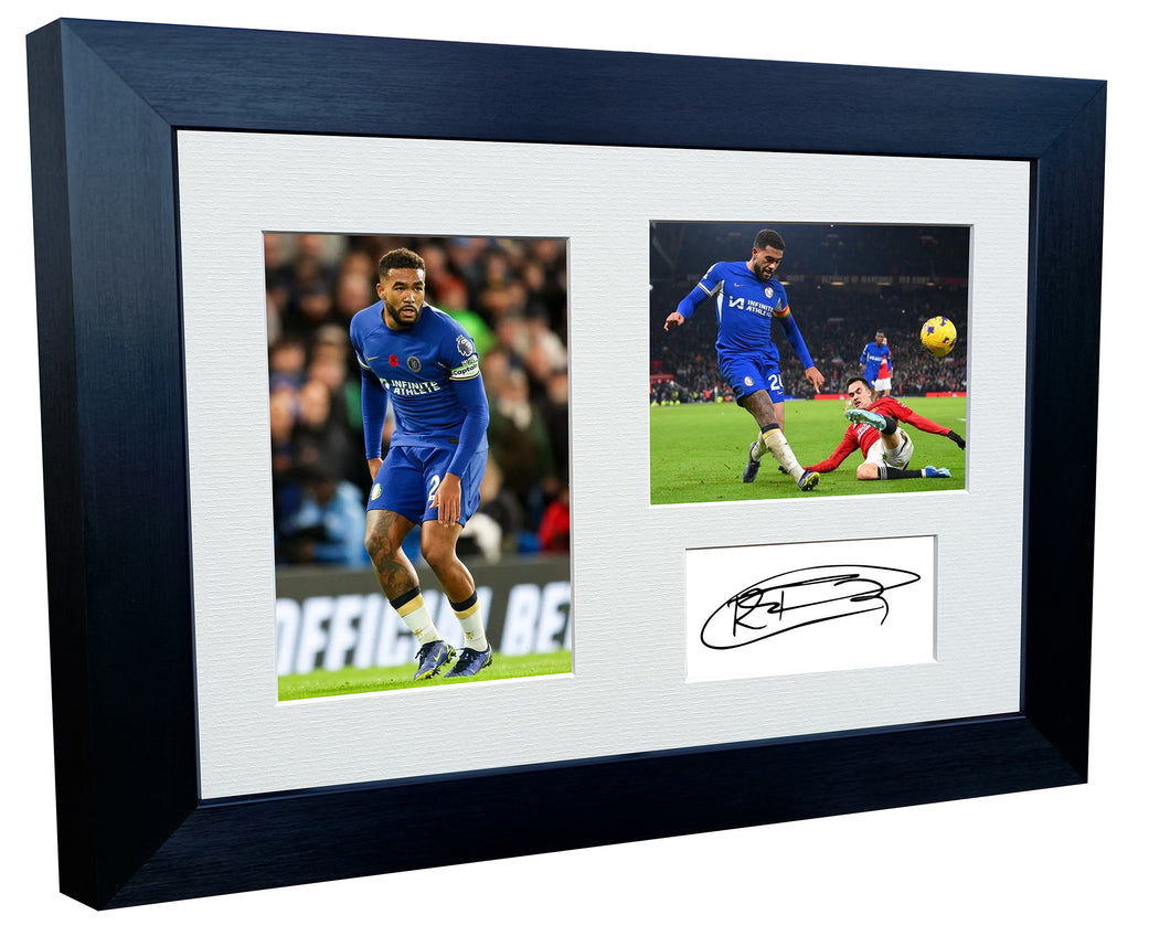 12x8 A4 Reece James Chelsea FC Signed Autographed Photo Photograph Picture Frame Poster Gift Triple