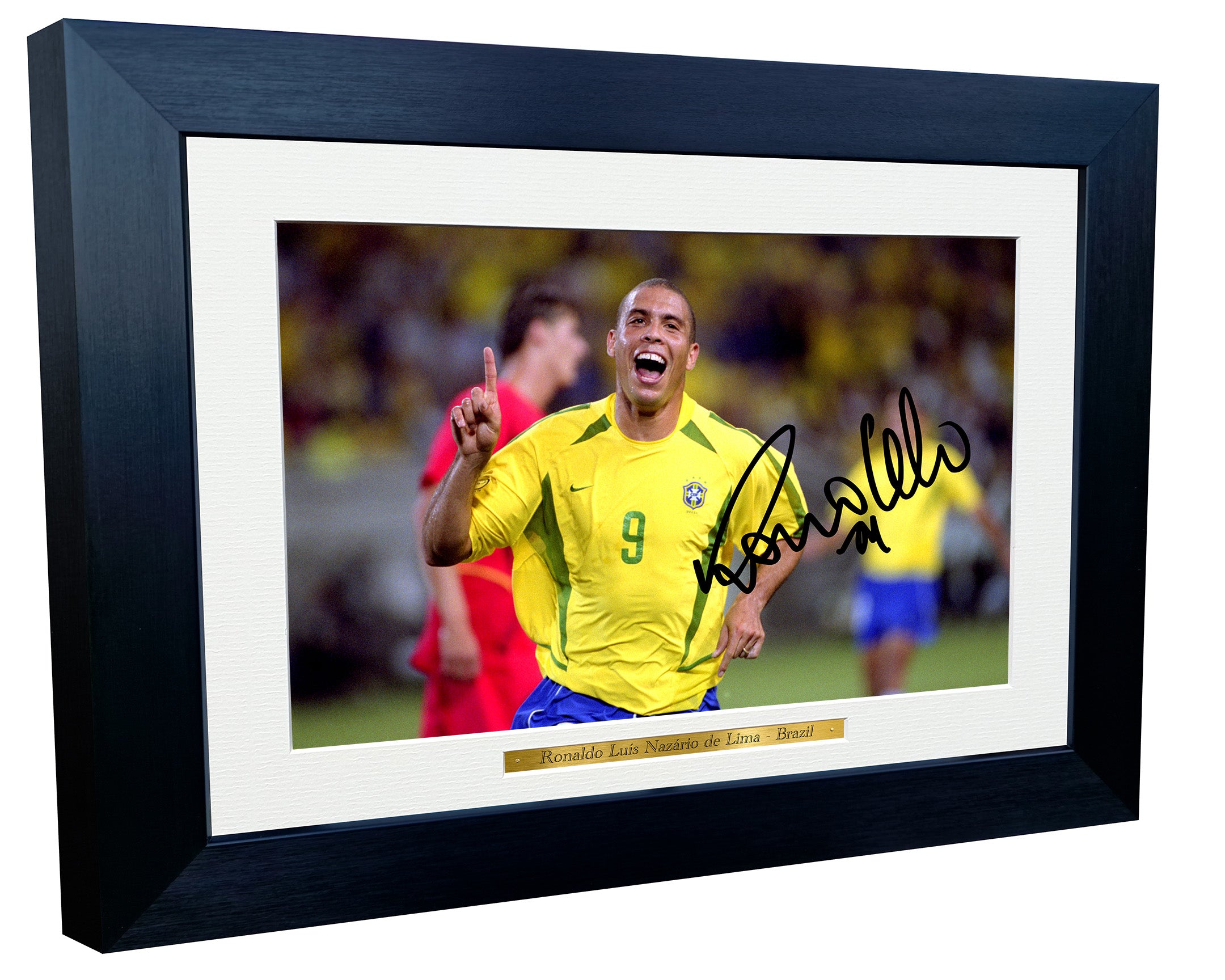 12x8 A4 Signed Ronaldo Nazário Brazil Autographed Autograph Signed Signature Photograph Photo Picture Frame Football Soccer Poster Gift GS
