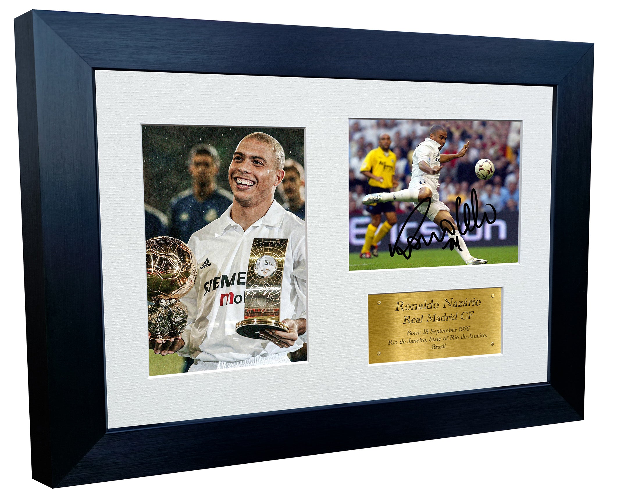 12x8 A4 Signed Ronaldo Nazário Real Madrid Autographed Autograph Signed Signature Photograph Photo Picture Frame Football Soccer Poster Gift G