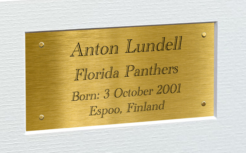 Kitbags & Lockers 12x8 A4 Anton Lundell Florida Panthers Stanley Cup Winners NHL Autographed Signed Signature Photo Photograph Picture Frame Ice Hockey Poster Gift Triple G