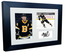 Load image into Gallery viewer, Kitbags &amp; Lockers 12x8 A4 Brad Marchand Boston Bruins NHL Autographed Signed Signature Photo Photograph Picture Frame Ice Hockey Poster Gift Triple