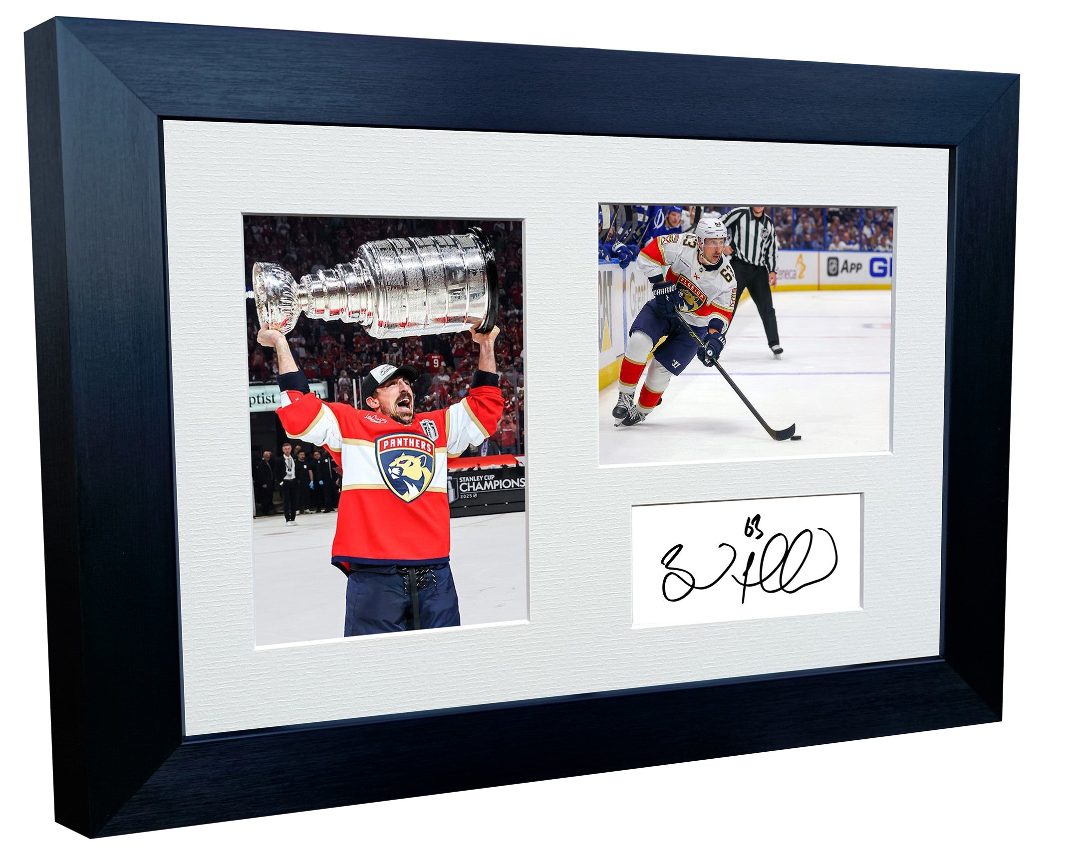 Kitbags & Lockers 12x8 A4 Brad Marchand Florida Panthers Stanley Cup Winners NHL Autographed Signed Signature Photo Photograph Picture Frame Ice Hockey Poster Gift Triple