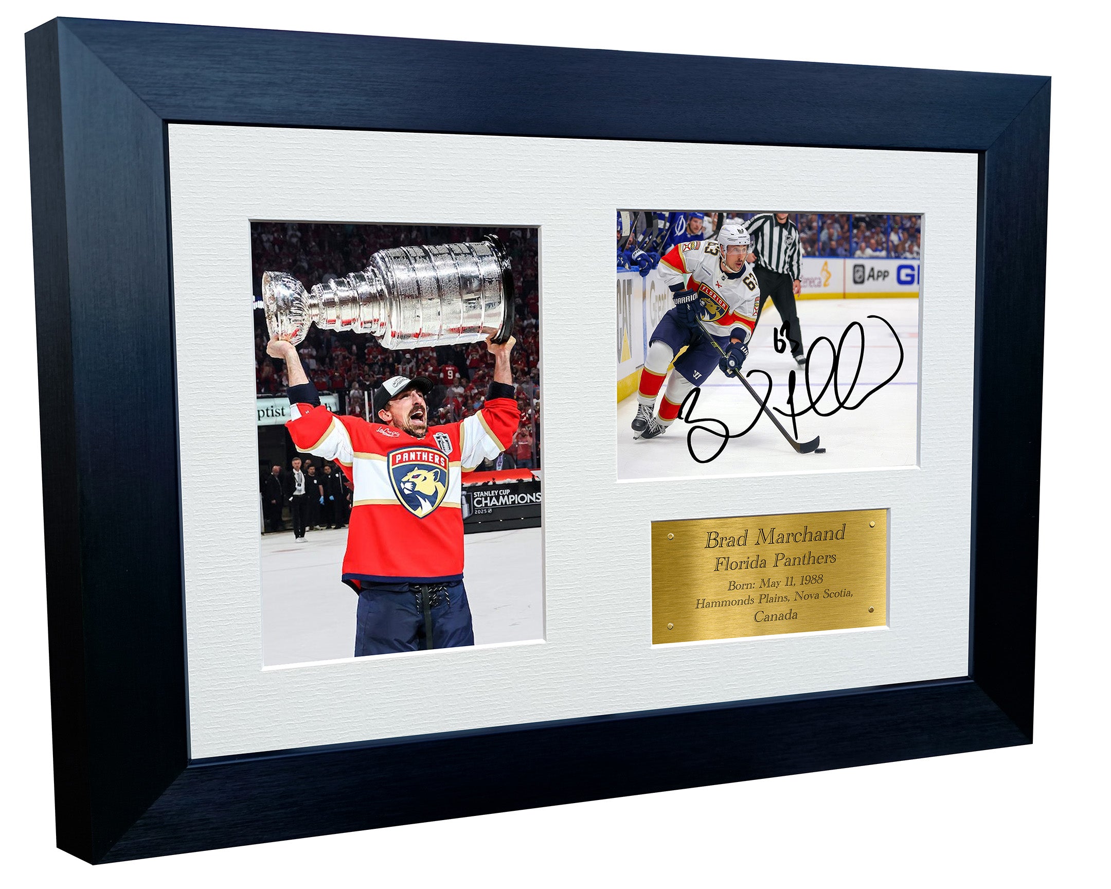 Kitbags & Lockers 12x8 A4 Brad Marchand Florida Panthers Stanley Cup Winners NHL Autographed Signed Signature Photo Photograph Picture Frame Ice Hockey Poster Gift Triple G