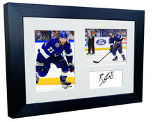 Load image into Gallery viewer, Kitbags &amp; Lockers 12x8 A4 Brayden Point Tampa Bay Lightning NHL Autographed Signed Signature Photo Photograph Picture Frame Ice Hockey Poster Gift Triple