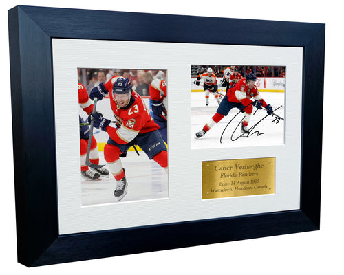 Kitbags & Lockers 12x8 A4 Carter Verhaeghe Florida Panthers NHL Autographed Signed Signature Photo Photograph Picture Frame Ice Hockey Poster Gift Triple G