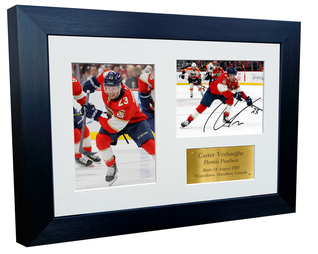 Kitbags & Lockers 12x8 A4 Carter Verhaeghe Florida Panthers NHL Autographed Signed Signature Photo Photograph Picture Frame Ice Hockey Poster Gift Triple G