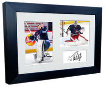 Load image into Gallery viewer, 12x8 A4 Connor Hellebuyck Winnipeg Jets Goalie NHL Autographed Signed Photo Photograph Picture Frame Ice Hockey Poster Gift Triple