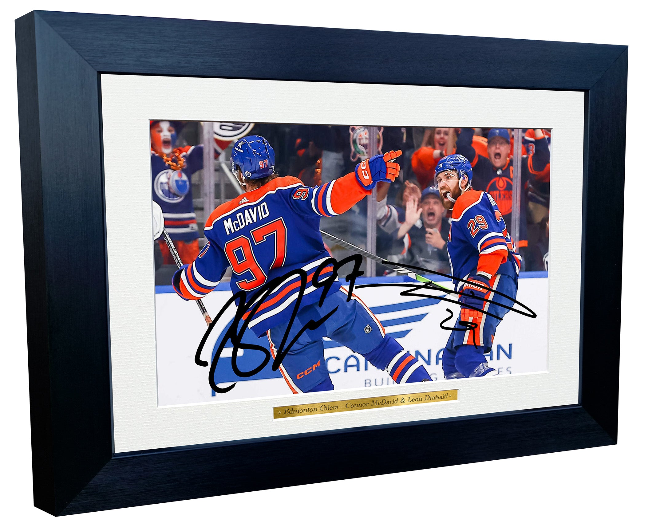 Kitbags & Lockers 12x8 A4 Connor McDavid Leon Draisaitl Edmonton Oilers NHL Autographed Signed Photo Photograph Picture Frame Ice Hockey Poster Gift 4