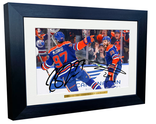 Kitbags & Lockers 12x8 A4 Connor McDavid Leon Draisaitl Edmonton Oilers NHL Autographed Signed Photo Photograph Picture Frame Ice Hockey Poster Gift 4