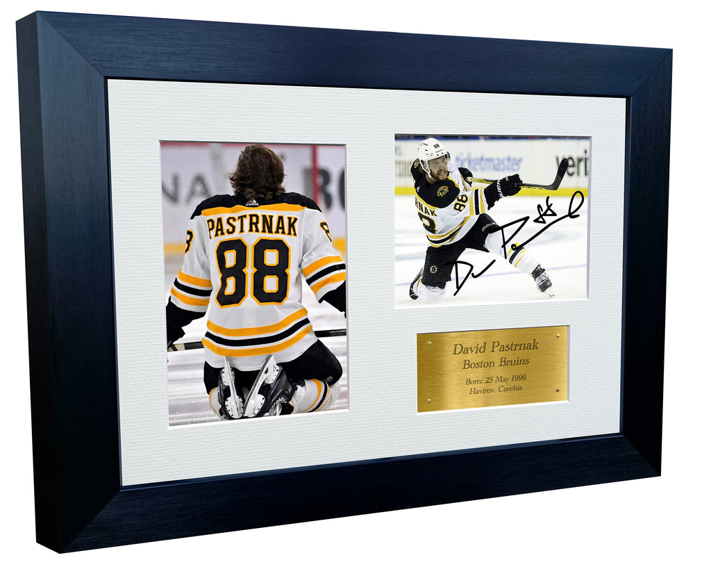 12x8 A4 David Pastrnak Boston Bruins NHL Autographed Signed Photo Photograph Picture Frame Ice Hockey Poster Gift Triple Gold