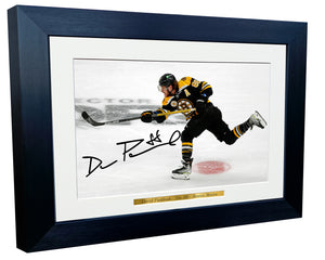 12x8 A4 David Pastrnak Boston Bruins NHL Autographed Signed Photo Photograph Picture Frame Ice Hockey Poster Gift Triple Gold Strip