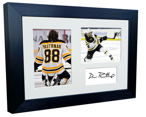 12x8 A4 David Pastrnak Boston Bruins NHL Autographed Signed Photo Photograph Picture Frame Ice Hockey Poster Gift Triple