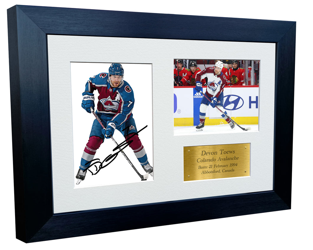 Kitbags & Lockers 12x8 A4 Devon Toews Colorado Avalanche NHL Autographed Signed Signature Photo Photograph Picture Frame Ice Hockey Poster Gift Triple G