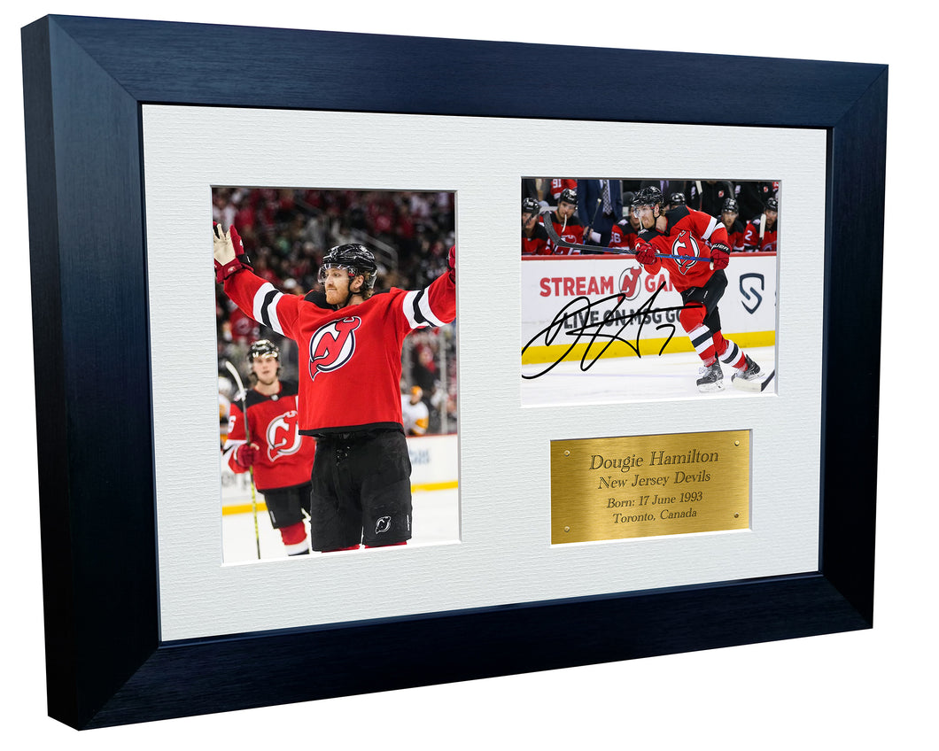 Kitbags & Lockers 12x8 A4 Dougie Hamilton New Jersey Devils NHL Autographed Signed Photo Photograph Picture Frame Ice Hockey Poster Gift Triple G