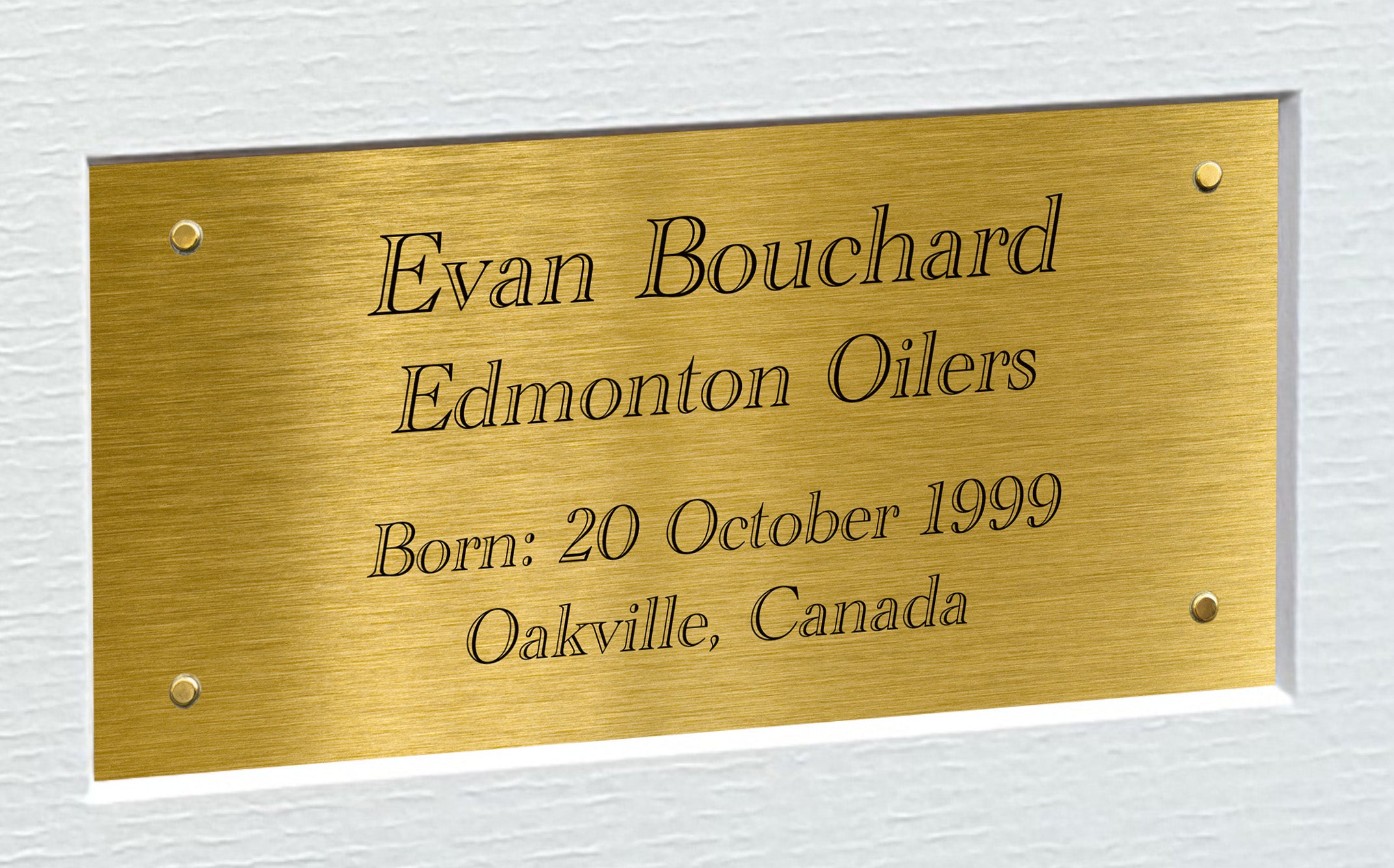A4 Evan Bouchard Edmonton Oilers NHL Autographed Signed Photo Photograph Picture Frame Ice Hockey Poster Gift Triple G