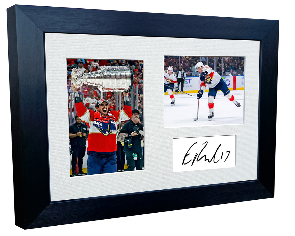 Kitbags & Lockers 12x8 A4 Evan Rodrigues Florida Panthers Stanley Cup Winners NHL Autographed Signed Signature Photo Photograph Picture Frame Ice Hockey Poster Gift Triple