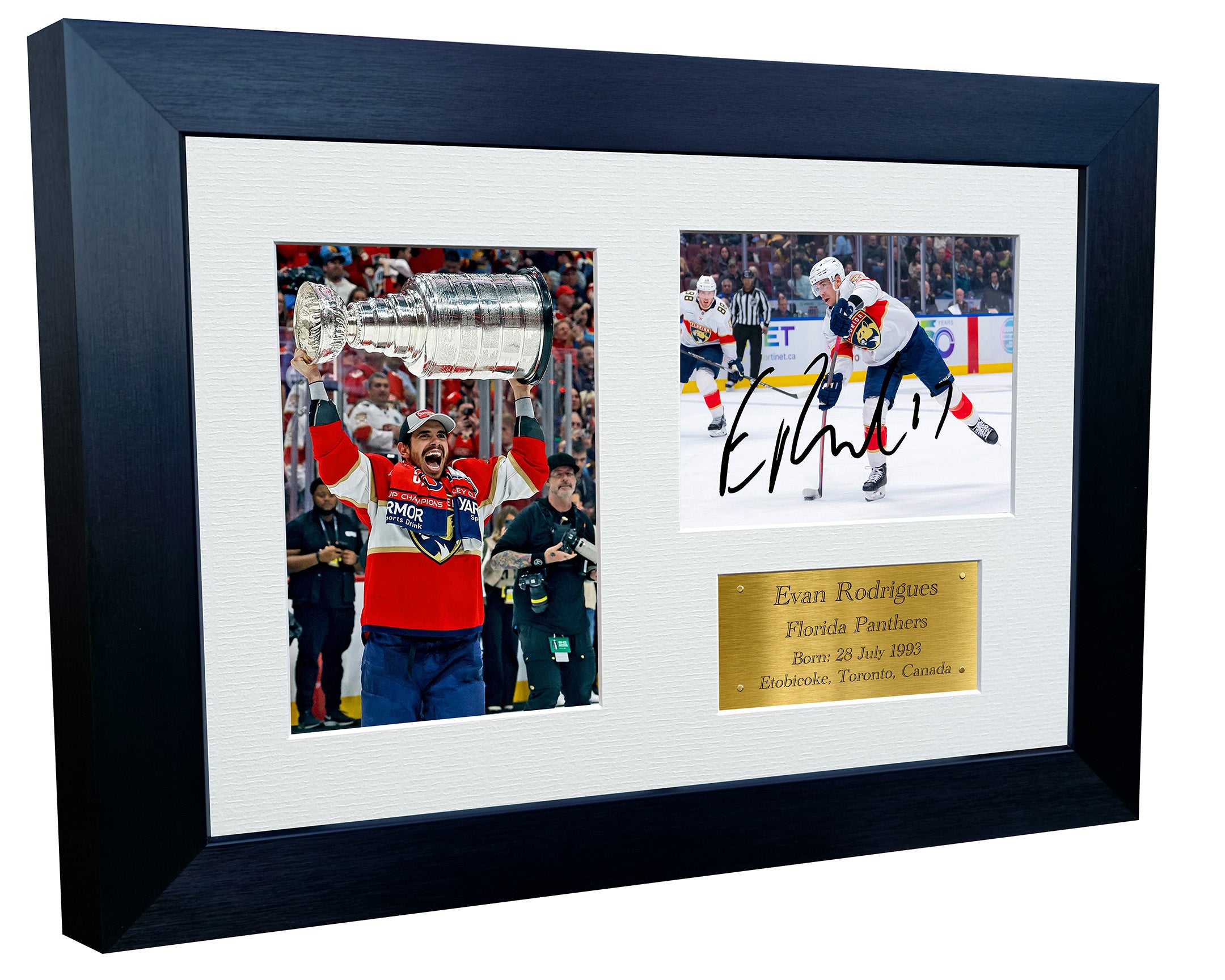 Kitbags & Lockers 12x8 A4 Evan Rodrigues Florida Panthers Stanley Cup Winners NHL Autographed Signed Signature Photo Photograph Picture Frame Ice Hockey Poster Gift Triple G