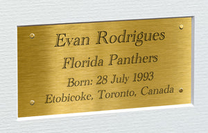Kitbags & Lockers 12x8 A4 Evan Rodrigues Florida Panthers Stanley Cup Winners NHL Autographed Signed Signature Photo Photograph Picture Frame Ice Hockey Poster Gift Triple G