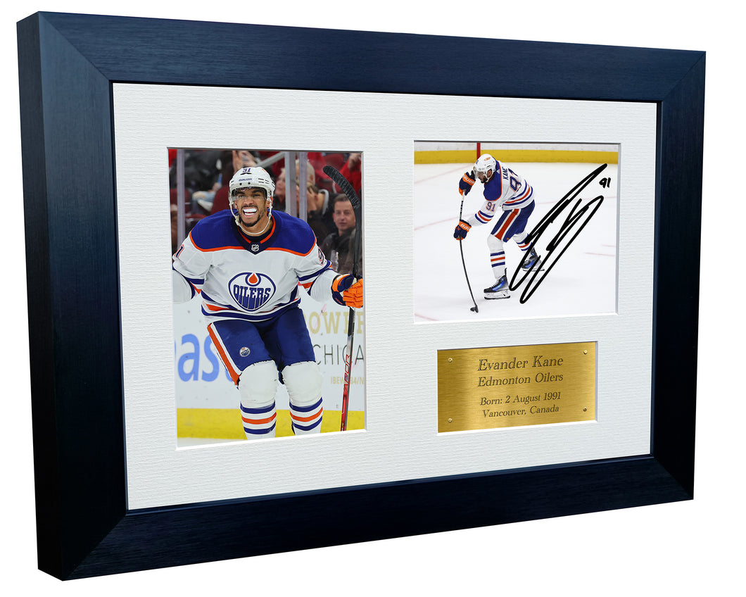 A4 Evander Kane Edmonton Oilers NHL Autographed Signed Photo Photograph Picture Frame Ice Hockey Poster Gift Triple G