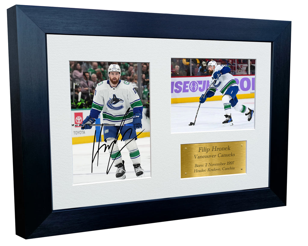 12x8 A4 Filip Hronek Vancouver Canucks NHL Autographed Signed Photo Photograph Picture Frame Ice Hockey Poster Gift Triple G