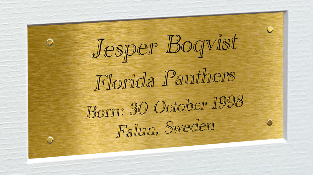 Kitbags & Lockers 12x8 A4 Jesper Boqvist Florida Panthers Stanley Cup Winners NHL Autographed Signed Signature Photo Photograph Picture Frame Ice Hockey Poster Gift Triple G