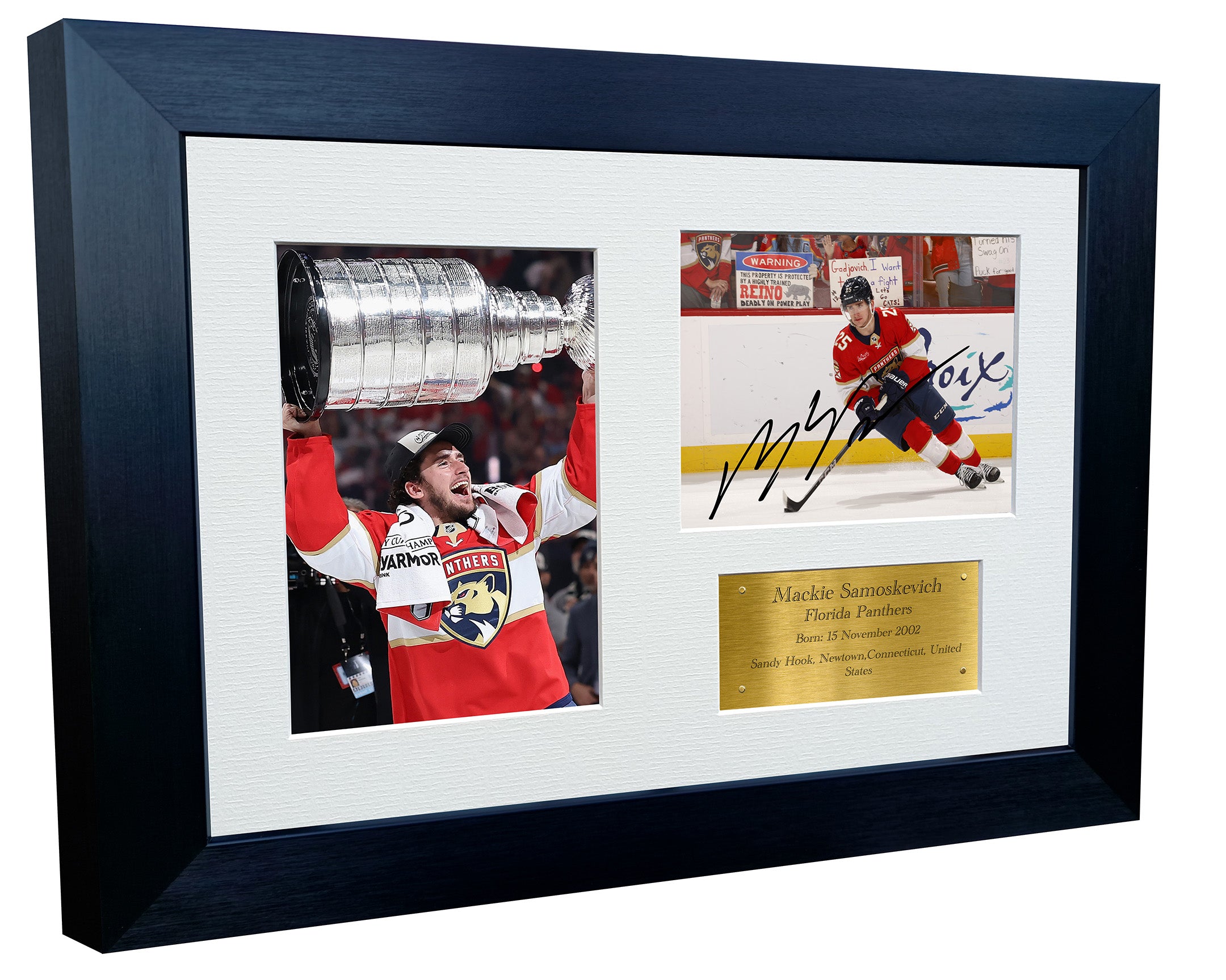 Kitbags & Lockers 12x8 A4 Mackie Samoskevich Florida Panthers Stanley Cup Winners NHL Autographed Signed Signature Photo Photograph Picture Frame Ice Hockey Poster Gift Triple G