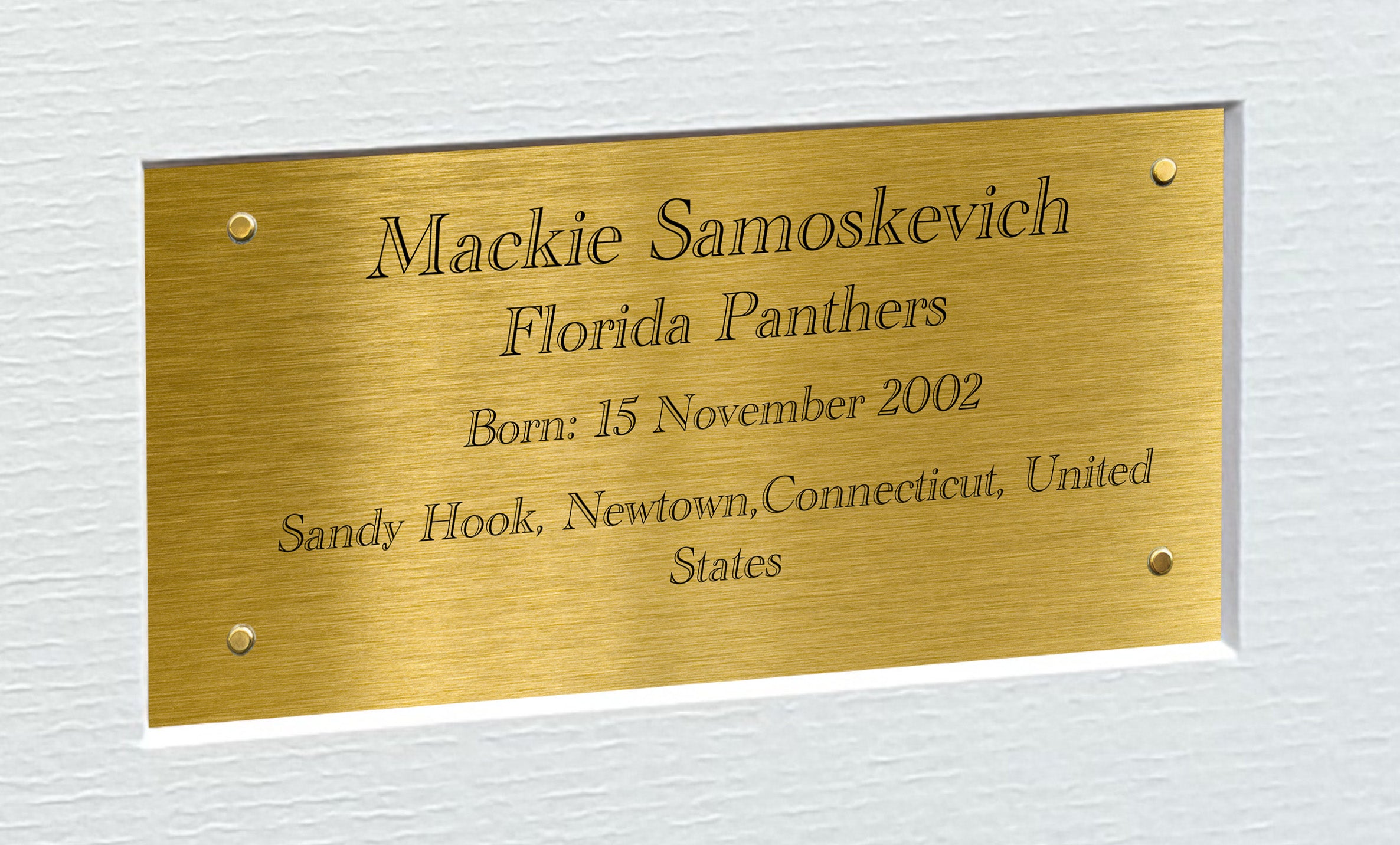 Kitbags & Lockers 12x8 A4 Mackie Samoskevich Florida Panthers Stanley Cup Winners NHL Autographed Signed Signature Photo Photograph Picture Frame Ice Hockey Poster Gift Triple G