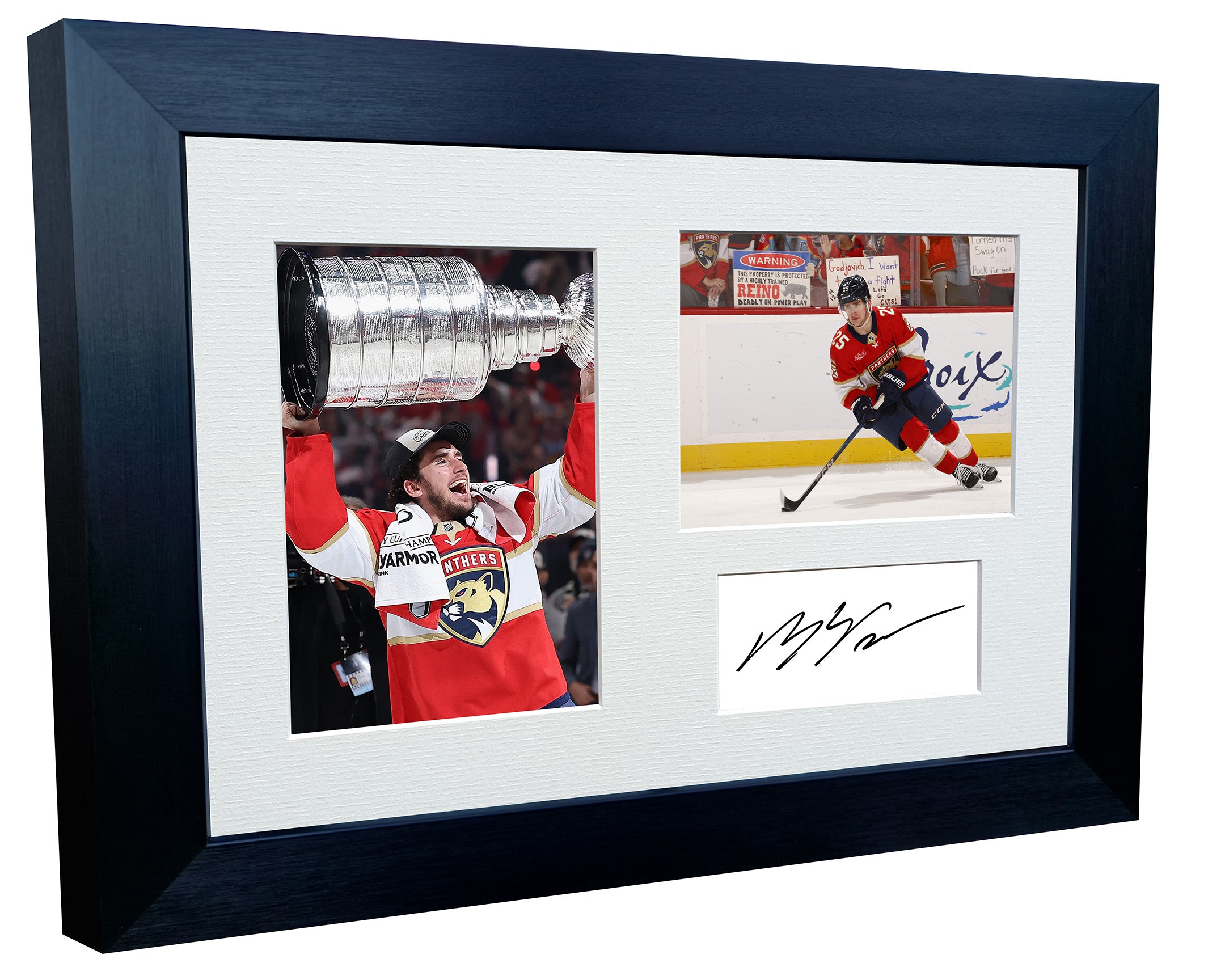 Kitbags & Lockers 12x8 A4 Mackie Samoskevich Florida Panthers Stanley Cup Winners NHL Autographed Signed Signature Photo Photograph Picture Frame Ice Hockey Poster Gift Triple
