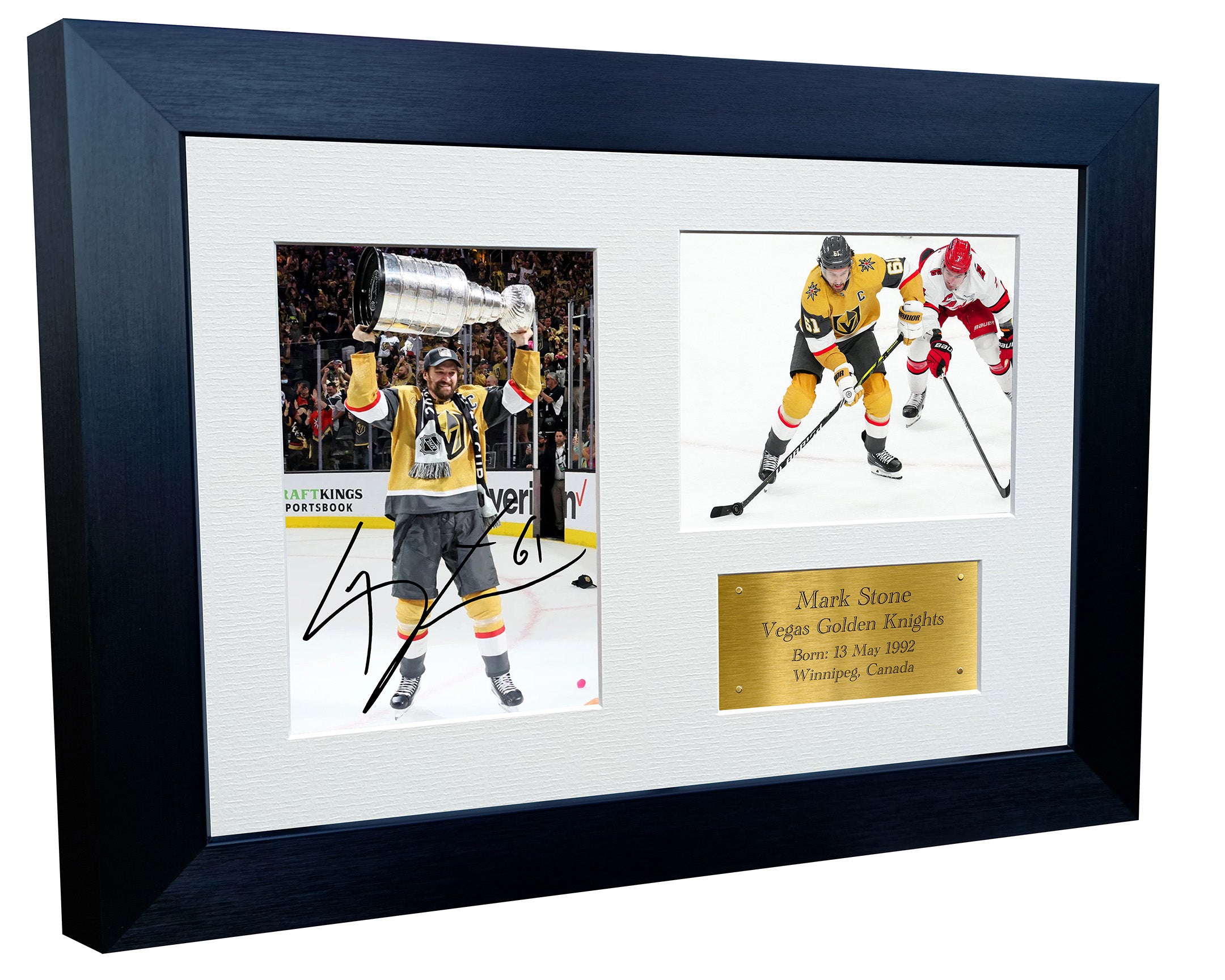 Kitbags & Lockers 12x8 A4 Mark Stone Vegas Golden Knights NHL Autographed Signed Signature Photo Photograph Picture Frame Ice Hockey Poster Gift Triple G
