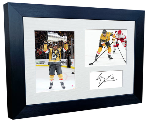 Kitbags & Lockers 12x8 A4 Mark Stone Vegas Golden Knights NHL Autographed Signed Signature Photo Photograph Picture Frame Ice Hockey Poster Gift Triple