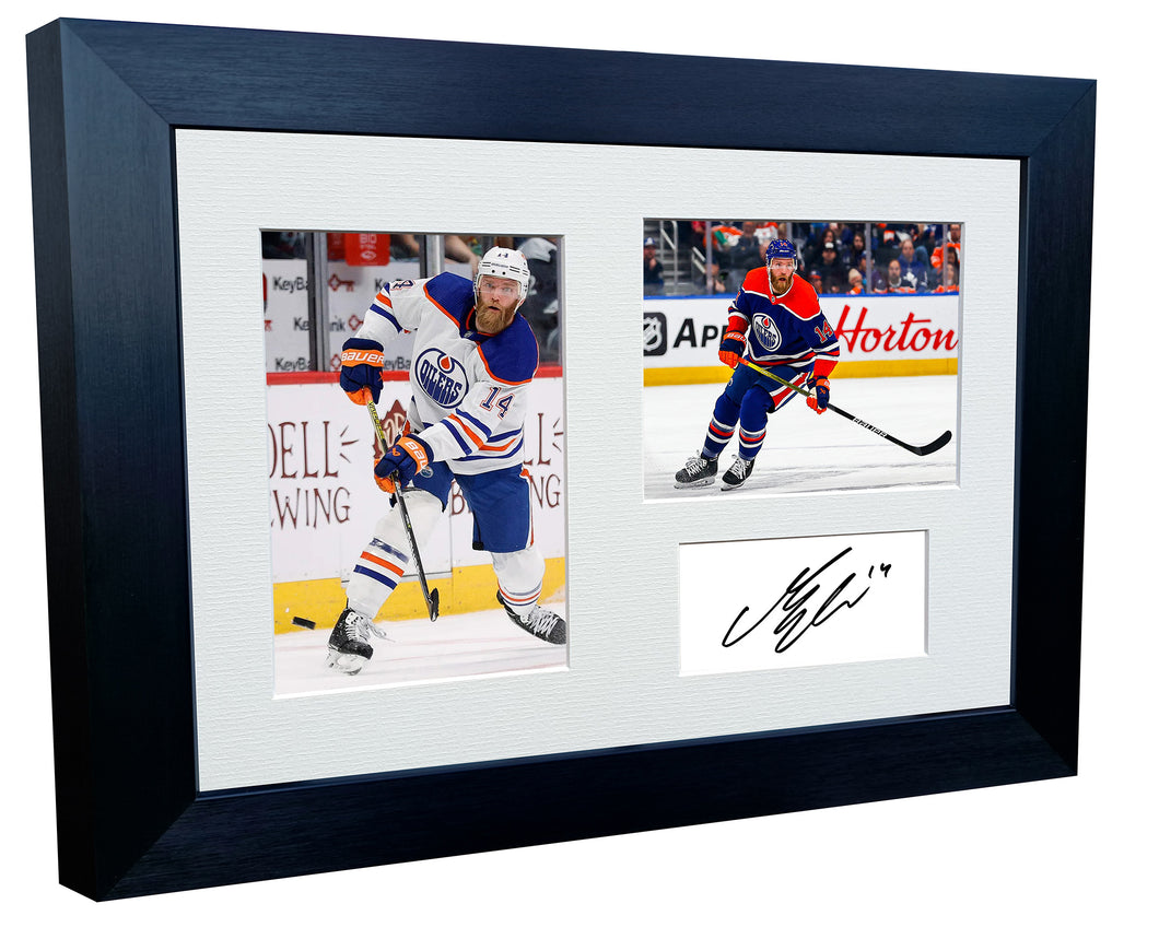 12x8 A4 Mattias Ekholm Edmonton Oilers NHL Autographed Signed Photo Photograph Picture Frame Ice Hockey Poster Gift Triple