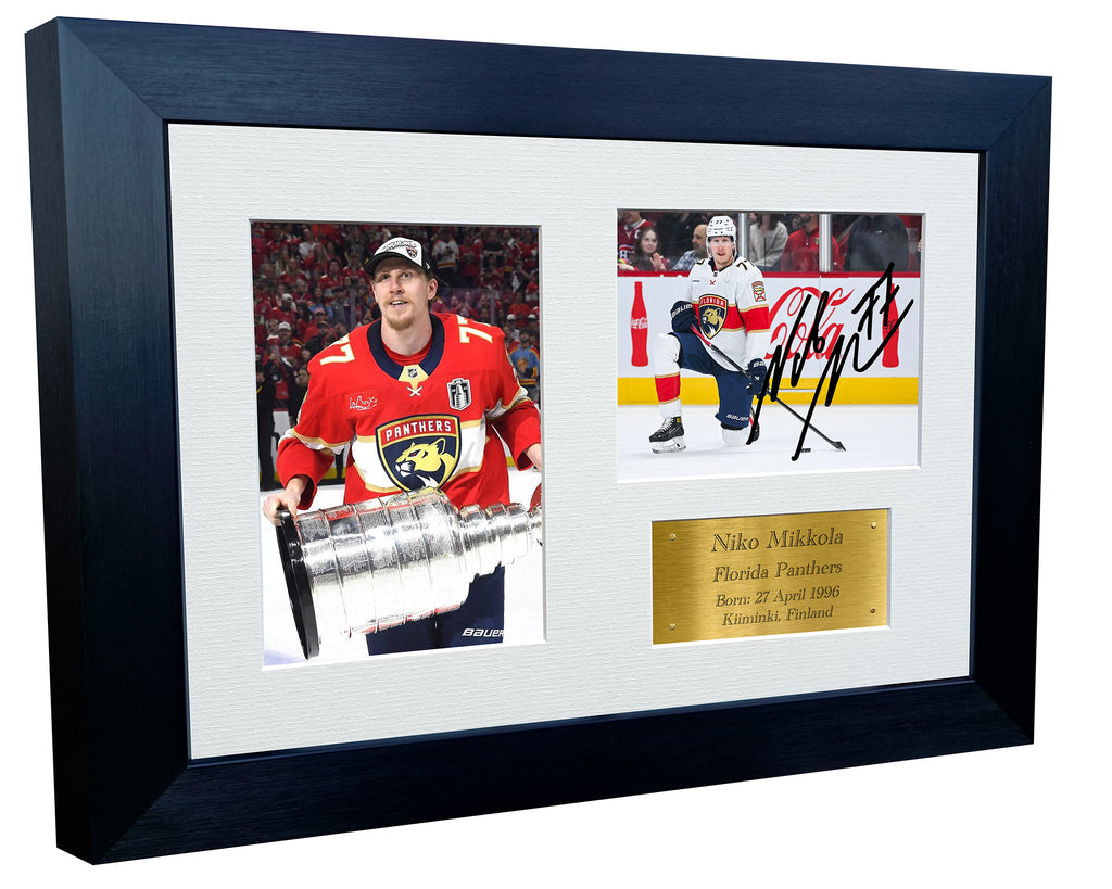 Kitbags & Lockers 12x8 A4 Niko Mikkola Florida Panthers Stanley Cup Winners NHL Autographed Signed Signature Photo Photograph Picture Frame Ice Hockey Poster Gift Triple G