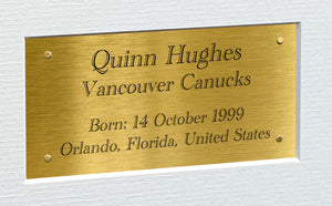 12x8 A4 Quinn Hughes Vancouver Canucks NHL Autographed Signed Photo Photograph Picture Frame Ice Hockey Poster Gift Triple G