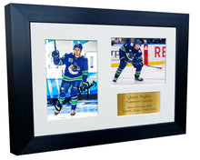 Load image into Gallery viewer, 12x8 A4 Quinn Hughes Vancouver Canucks NHL Autographed Signed Photo Photograph Picture Frame Ice Hockey Poster Gift Triple G