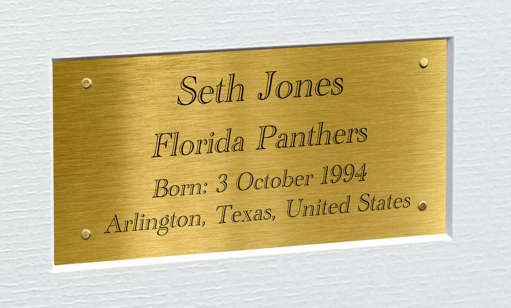 Kitbags & Lockers 12x8 A4 Seth Jones Florida Panthers Stanley Cup Winners NHL Autographed Signed Signature Photo Photograph Picture Frame Ice Hockey Poster Gift Triple G