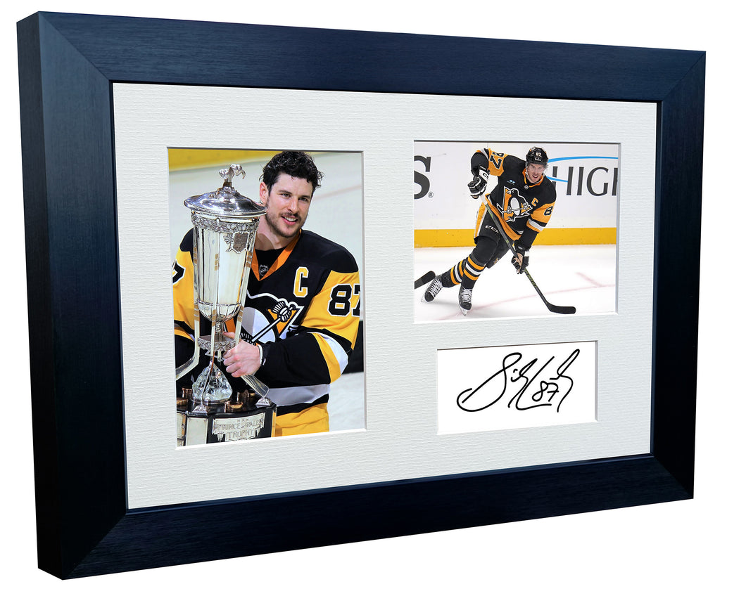 Kitbags & Lockers 12x8 A4 Sidney Crosby Pittsburgh Penguins NHL Autographed Signed Signature Photo Photograph Picture Frame Ice Hockey Poster Gift Triple