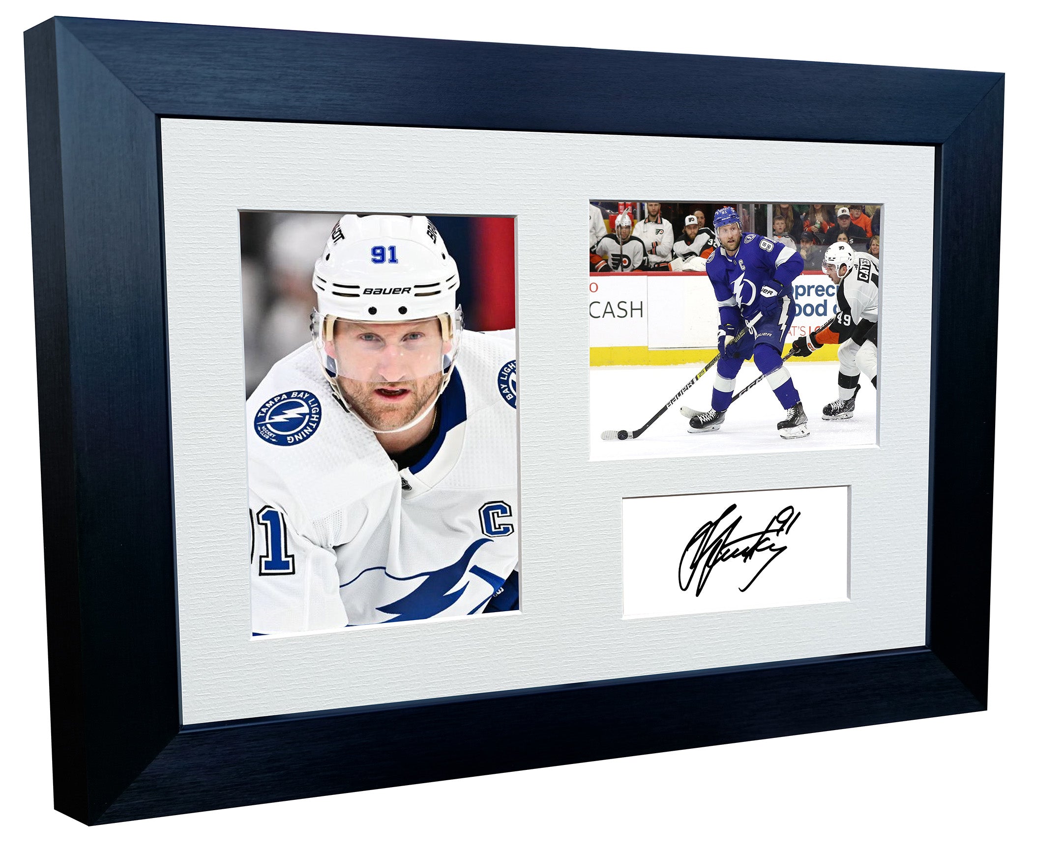 Kitbags & Lockers 12x8 A4 Steven Stamkos Tampa Bay Lightning NHL Autographed Signed Signature Photo Photograph Picture Frame Ice Hockey Poster Gift Triple