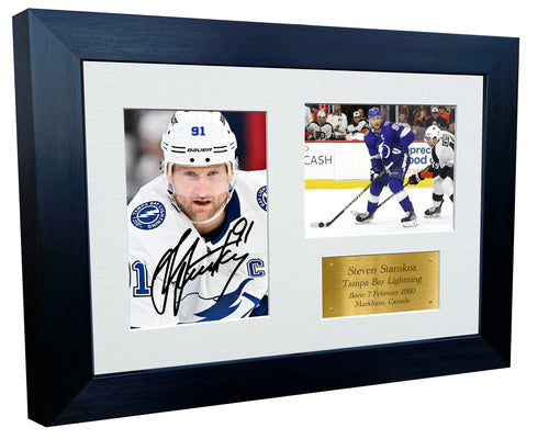 Kitbags & Lockers 12x8 A4 Steven Stamkos Tampa Bay Lightning NHL Autographed Signed Signature Photo Photograph Picture Frame Ice Hockey Poster Gift Triple G