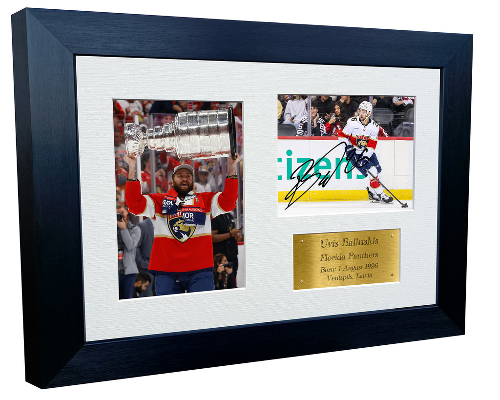 Kitbags & Lockers 12x8 A4 Uvis Balinskis Florida Panthers Stanley Cup Winners NHL Autographed Signed Signature Photo Photograph Picture Frame Ice Hockey Poster Gift Triple G