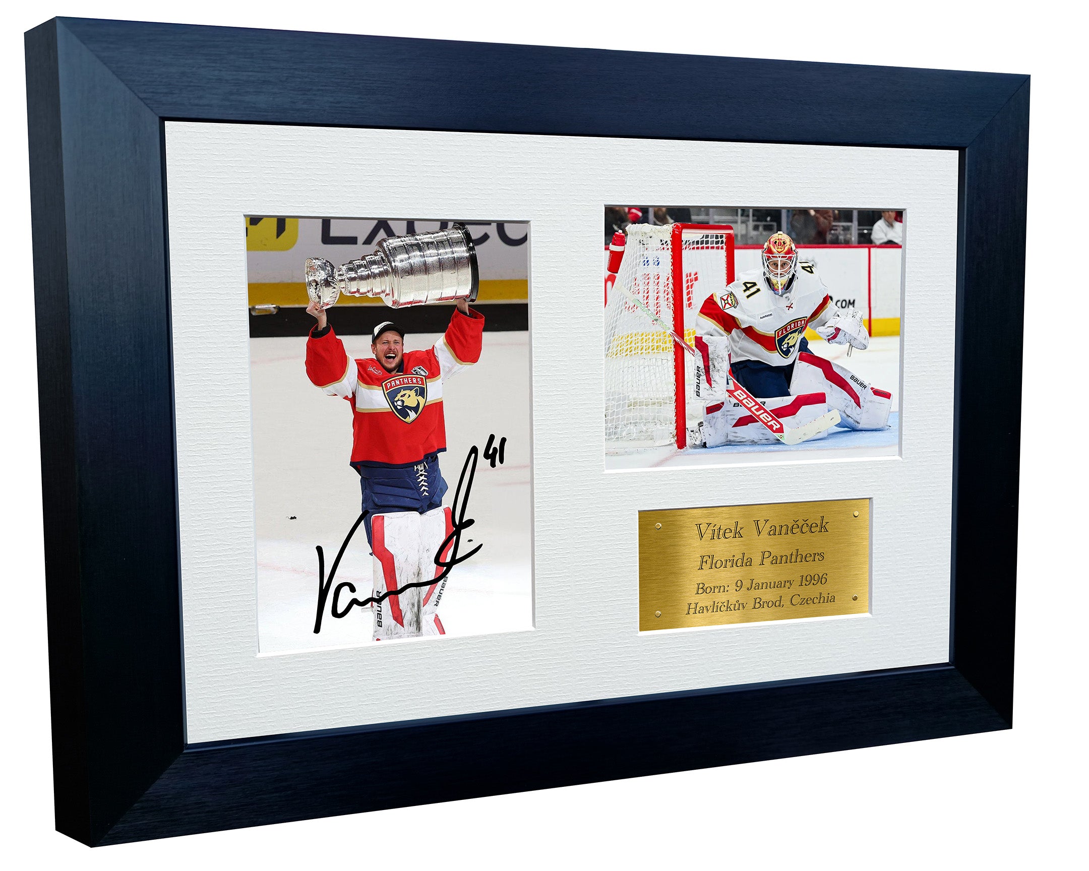 Kitbags & Lockers 12x8 A4 Vitek Vanecek Florida Panthers Stanley Cup Winners NHL Autographed Signed Signature Photo Photograph Picture Frame Ice Hockey Poster Gift Triple G
