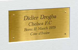 12x8 A4 Didier Drogba Chelsea Autographed Autograph Signed Signature Photograph Photo Picture Frame Football Soccer Poster Gift Triple Gold