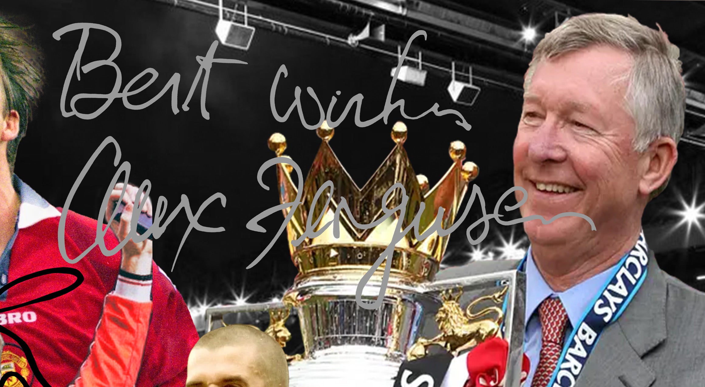 "SIR ALEX FERGUSON YEARS" Cantona-Ronaldo-Beckham-Giggs-Rooney-Scholes Manchester United Photo Picture Signed