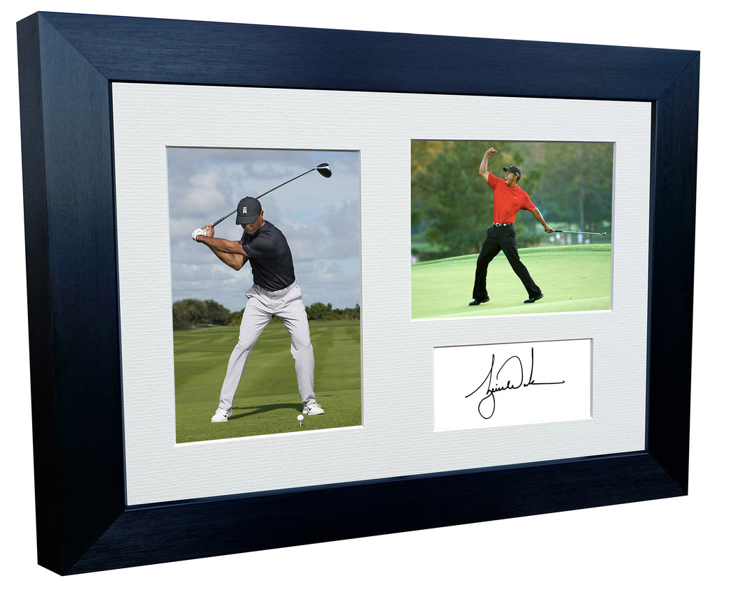 12x8 A4 Tiger Woods US Open PGA Tour Champion Masters Golf Autographed Signed Photo Photograph Picture Frame Poster Gift Triple