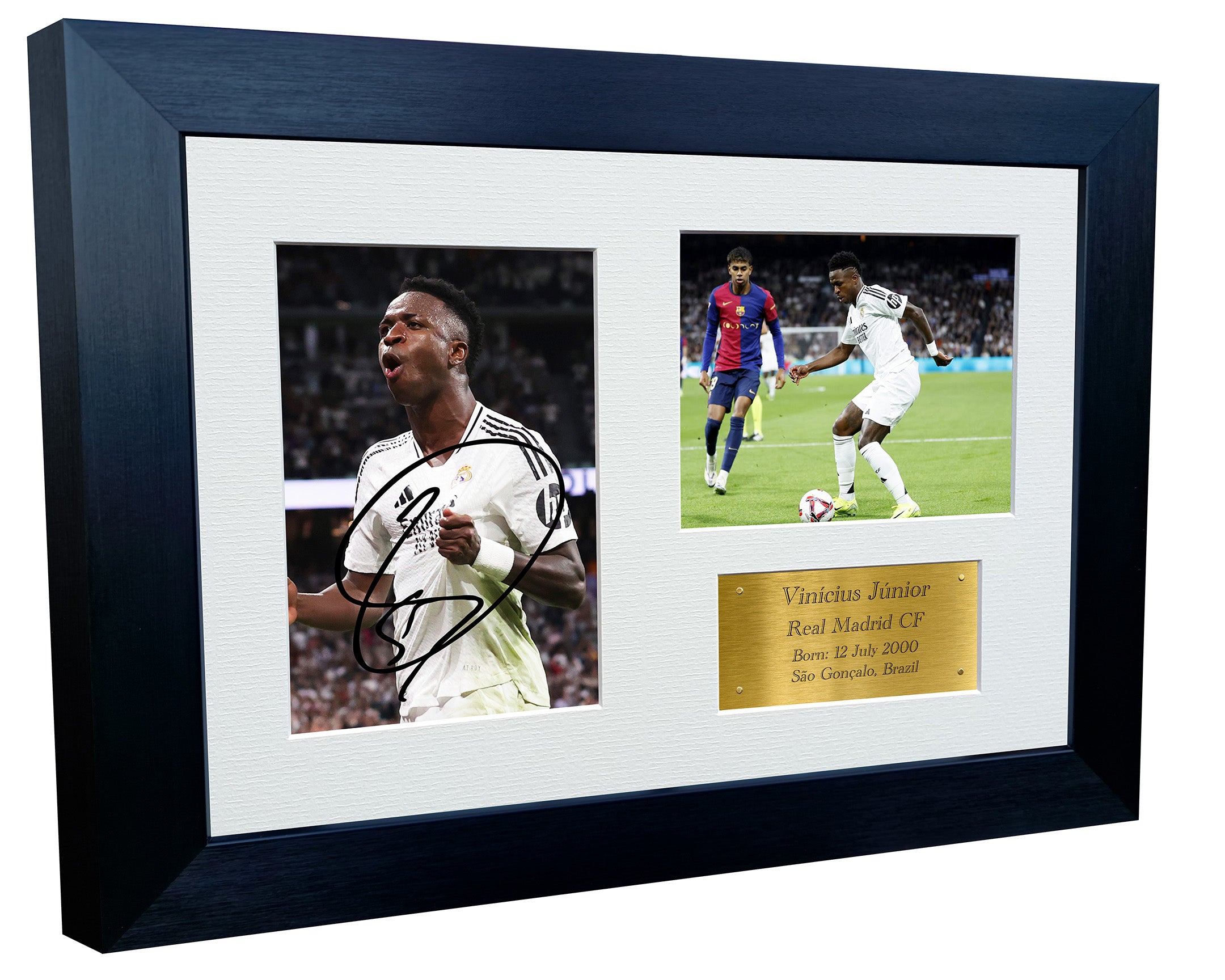 12x8 A4 Signed Vinicius Junior Vini Jr Real Madrid Autographed Autograph Signed Signature Photograph Photo Picture Frame Football Soccer Poster Gift Triple G