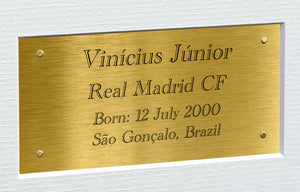 12x8 A4 Signed Vinicius Junior Vini Jr Real Madrid Autographed Autograph Signed Signature Photograph Photo Picture Frame Football Soccer Poster Gift Triple G