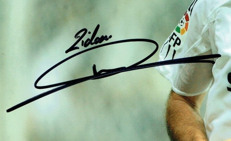12x8 A4 Signed Zinedine Zidane Real Madrid Autographed Autograph Signed Signature Photograph Photo Picture Frame Football Soccer Poster Gift G
