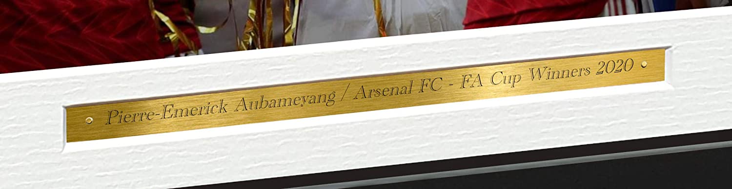 Signed "2020 FA Cup Winners" Aubameyang Arsenal FC Photo Photograph Picture Football Soccer