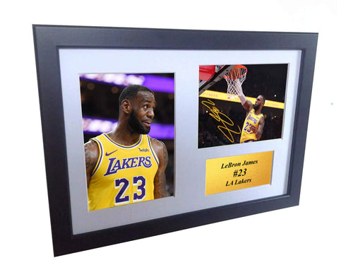 Kitbags & Lockers 12x8 A4 LeBron James Slam Dunk La Lakers Los Angeles Autographed Signed Photo Photograph Picture Frame Basketball Poster Gift