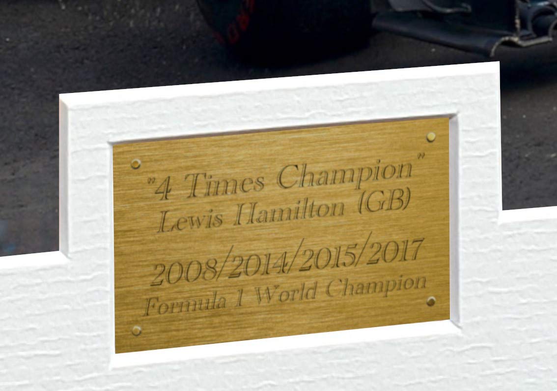 "4 Times World Champion" Lewis Hamilton Photo Photograph Picture Motor Sport Formula 1 F1